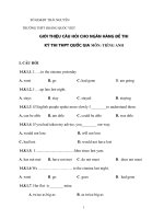 TRƯỜNG THPT HOÀNG QUỐC VIỆT CÂU HỎI CHO NGÂN HÀNG ĐỀ THI KỲ THI THPT QUỐC GIA MÔN TIẾNG ANH