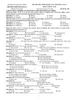 Đề thi thử TN tiếng anh THPTQG số 5 Quảng La