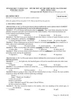 đề thi thử tốt nghiệp thpt môn tiếng anh tỉnh hậu giang mã đề403