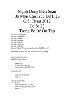 ĐỀ THI MÔN Cấu Trúc Dữ Liệu và Giải Thuật học viện công nghệ bưu chính viễn thông (23)