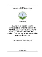 Xây dựng chiến lược marketing online cho sản phẩm băng vết thương dạng xịt nacurgo của công ty cổ phần công nghệ dược phẩm mỹ phẩm newtech pharm