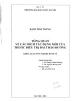 Tổng quan về các đích tác dụng mới của thuốc điều trị đái tháo đường