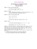 tham khảo đề thi hk1 toán 6 số7