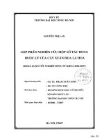 Góp phần nghiên cứu tác dụng dược lý của cây xuân hoa lá hoa