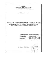 Nghiên cứu áp dụng phương pháp anthrone để xác định hàm lượng glycogen trong gan chuột