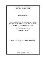 Tóm tắt luận án tiến sĩ sinh học Tinh sạch và nghiên cứu đặc tính của cellulase tự nhiên và tạo cellulase tái tổ hợp từ nấm sợi tại Việt Nam