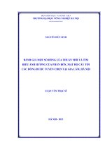 Đánh giá một số dòng lúa thuần mới và tìm hiểu ảnh hưởng của phân bón, mật độ cấy tới các dòng được tuyển chọn tại Gia Lâm, Hà Nội