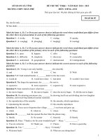 đề Thi Thử Đại Học mã 05 Môn tiếng Anh trường thpt trần phú hà tĩnh