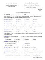 đề thi thử thpt quốc gia môn tiếng anh trường thpt chuyên nguyễn huệ mã đề 132