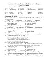 CÂU HỎI CHUẨN BỊ NGÂN HÀNG ĐỀ KỲ THI THPT QUỐC GIA MÔN TIẾNG ANH