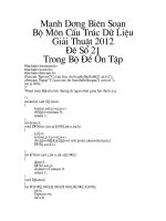 ĐỀ THI MÔN Cấu Trúc Dữ Liệu và Giải Thuật học viện công nghệ bưu chính viễn thông (21)
