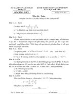 đề thi và đáp án môn toán vào lớp 10 THPT (Nghệ An) 2015-2016