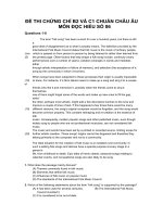 ĐỀ THI CHỨNG CHỈ B2 VÀ C1 CHUẨN CHÂU ÂU MÔN ĐỌC HIỂU SỐ 06