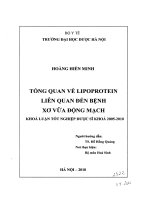 Tổng quan về lipoprotein liên quan đến bệnh xơ vữa động mạch