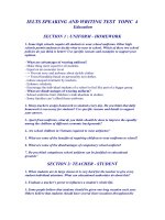 IELTS SPEAKING AND WRITING TEST  TOPIC  4