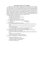 ENGLISH  READING TEST NUMBER 1