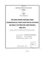 Xây dựng phương pháp định lượng xylometazolin  HPLC trong thuốc nhỏ mũi nostravin của công ty cổ phần dược phẩm traphaco bằng HPLC