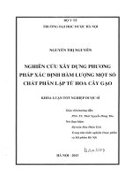 Nghiên cứu xây dựng phương pháp xác định hàm lượng một số chất phân lập từ hoa cây gạo