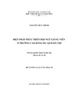 Đề cương luận văn thạc sỹ - Biện pháp phát triển đội ngũ giảng viên ở Trường Cao đẳng Du lịch Hà Nội