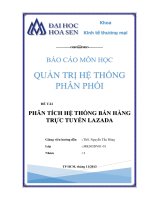 Phân tích hệ thống phân phối trực tuyến của Lazada