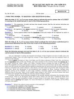 đề thi thử đại học môn anh  của Đại học Vinh mã đề 357