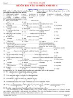 ĐỀ ÔN THI VÀO 10 MÔN ANH SỐ  4