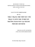 THỰC TRẠNG TRẺ TIẾP XÚC VỚI NHẠC CỤ DÂN TỘC Ở MỘT SỐ TRƯỜNG MẦM NON TẠI THÀNH PHỐ HỒ CHÍ MINH