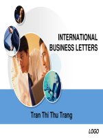Môn tiếng anh kinh tế quốc tế: INTERNATIONAL BUSINESS LETTERS (phần 1)