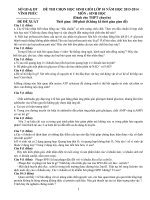 Đề thi học sinh giỏi lớp 10 môn sinh học