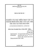 Nghiên cứu đặc điểm thực vật và thành phần hóa học cây cúc tím thu hái tại thái nguyên