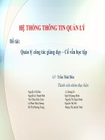 Quản lý công tác giảng dạy – cố vấn học tập