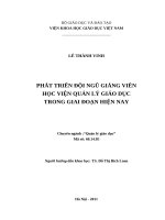 Phát triển đội ngũ giảng viên Học viện Quản lý giáo dục trong giai đoạn hiện nay
