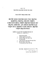 Bước đầu đánh giá tác dụng không mong muốn trên chuyển hóa trên bệnh nhân sử dụng thuốc an thần kinh tại viện sức khỏe tâm thần   bệnh viện bạch mai
