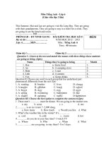 đề thi hk 2 tiếng anh lớp 6,đề tham khảo số 16