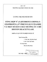 Tổng hợp n1 (3 (hydroxyamino) 3 oxopropyl ) n4 phenylsuccinamid và một số dẫn chất hướng ức chế histon deacetylase
