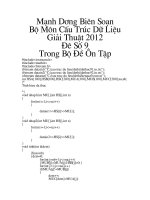 ĐỀ THI MÔN Cấu Trúc Dữ Liệu và Giải Thuật học viện công nghệ bưu chính viễn thông (9)