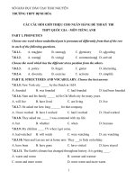 TRƯỜNG THPT ĐỊNH HÓA CÁC CÂU HỎI GIỚI THIỆU CHO NGÂN HÀNG ĐỀ THI KỲ THI tnthpt môn anh