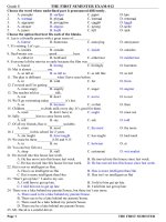 đề thi học kì 1 anh văn lớp 8, đề tham khảo số 12