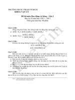 Đề thi cuối kì Dao động và Sóng 2013 khoa Vật lý (HCMUP)
