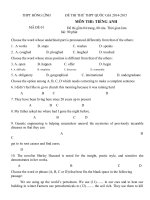 đề thi thử môn anh văn năm 2015