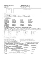 đề kiểm tra 1 tiết tiếng anh 12 lần 1