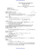 đề kiểm tra chất lượng học kì 1 môn toán lớp 12,đề tham khảo số 22