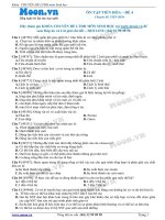 Đề 4 Câu hỏi trắc nghiệm Tiến Hóa