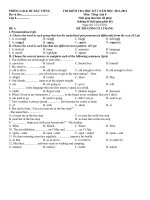 đề thi học kì 1 anh văn lớp 8, đề tham khảo số 29