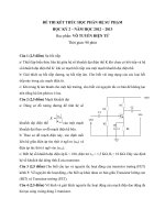 Đề thi Vô tuyến Điện tử HK2 12-13 ĐH Sư phạm