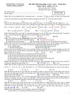 ĐỀ THI THỬ ĐH môn vật lý THÁNG 10 DÀNH CHO LỚP CHỌN thpt gia bình