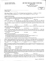 Đề thi thử lần 6 - 2014 - Môn Vật lý - Trường THPT Chuyên ĐH Sư phạm Hà Nội - Hà Nội