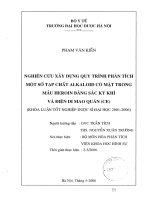 Nghiên cứu xây dựng quy trình phân tích một số tạp chất alkaloid có mặt trong mẫu heroin bằng sắc ký khí và điện di mao quản ( CE )