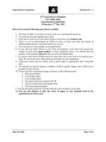 Đề thi Thực hành Asian Physics Olympiad 2012 Ngày thứ 1 môn vật lý