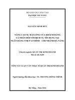 Nâng cao sự hài lòng của khách hàng cá nhân đối với dịch vụ tín dụng tại ngân hàng TMCP An Bình- Chi nhánh Đà Nẵng.